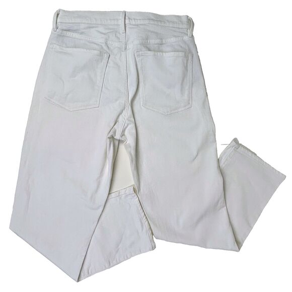 Banana Republic White Mid Rise Straight Leg Cotton Denim Pants Women's 30 - Picture 3 of 12